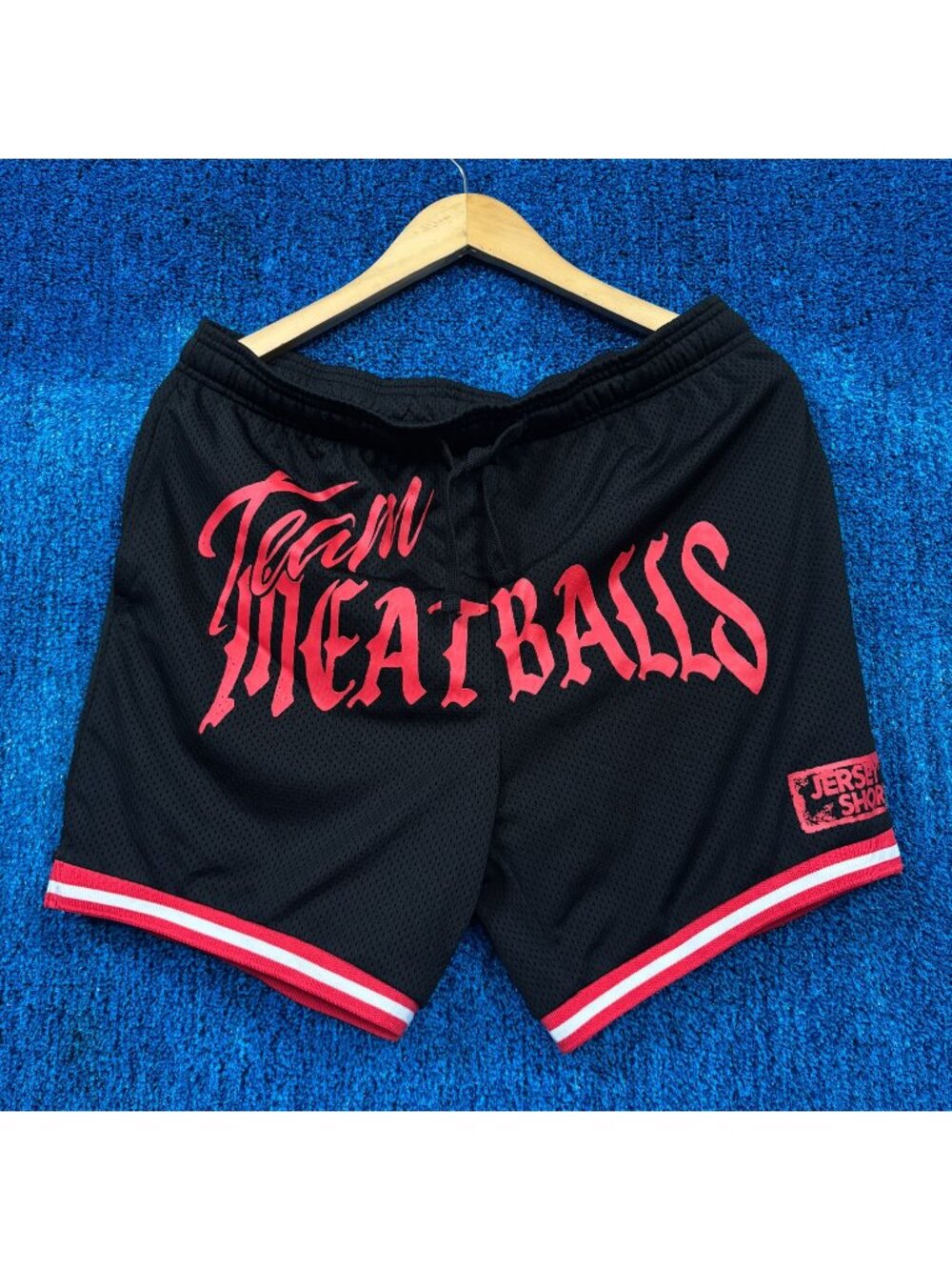 Jersey Shore “Team Meatballs” Graphic Basketball Shorts Size Medium